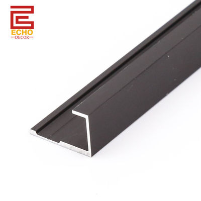 গুণ  Decorative Wall Panel Trim Matte Black Aluminium End Cap Trim For PVC Panel কারখানা
